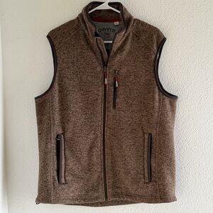 Orvis Denali Fleece Sweater Vest Mens Large Brown